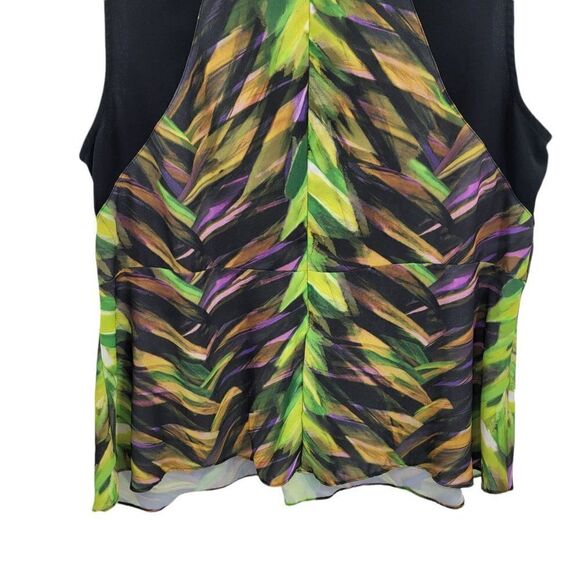 Lane Bryant Top Womens 20 Sleeveless Scoop Edgy Abstract Botanical Camo Black - Picture 7 of 10